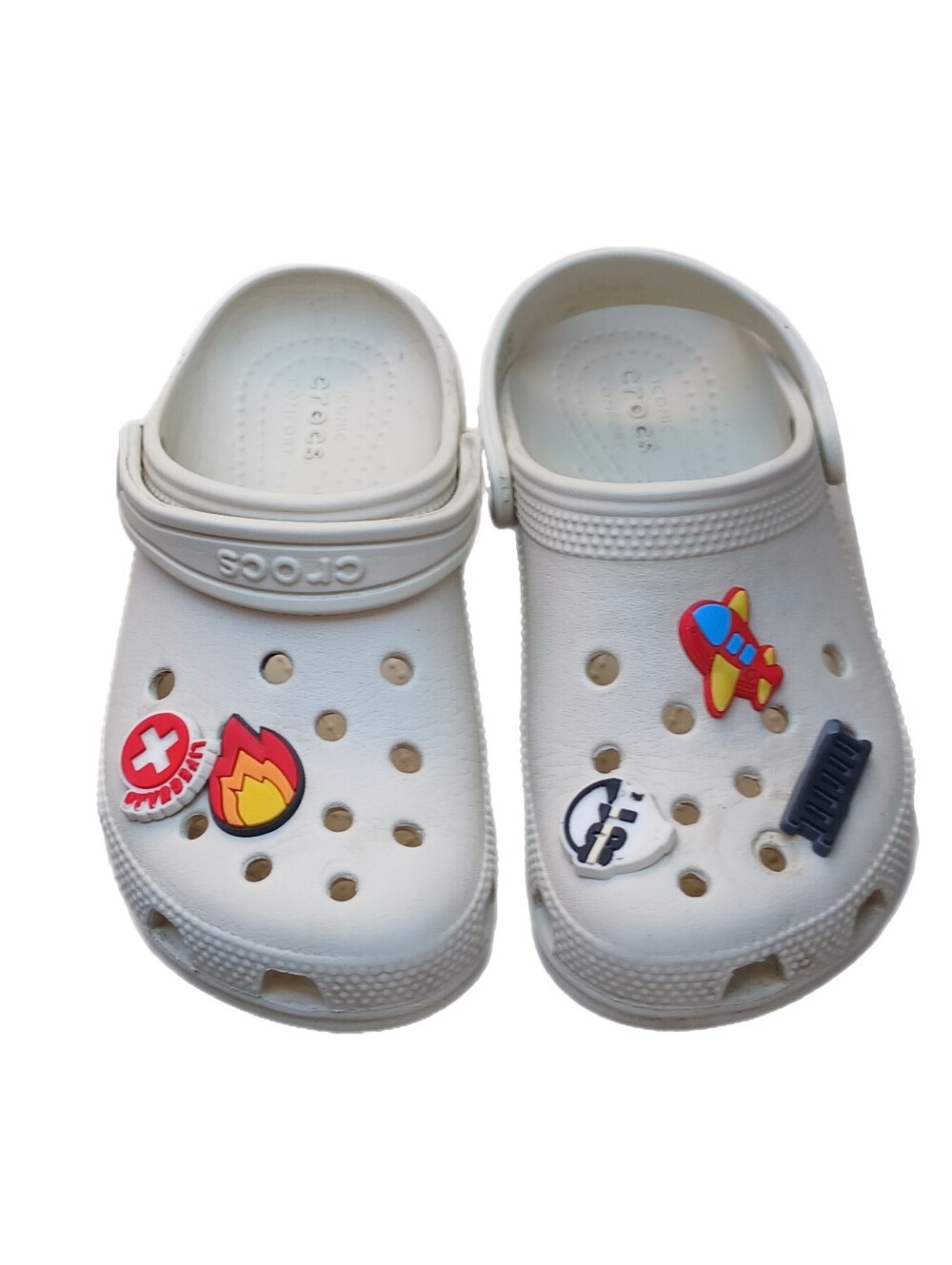 Crocs Kids Off White Classic Clogs | Sz C 13